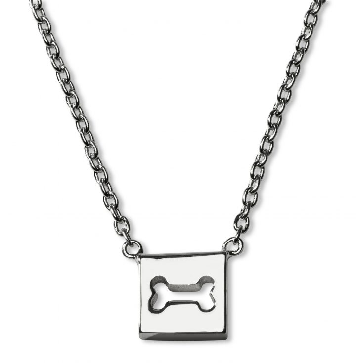 Square Dog Bone Necklace Sterling Silver - Lisa Welch Designs