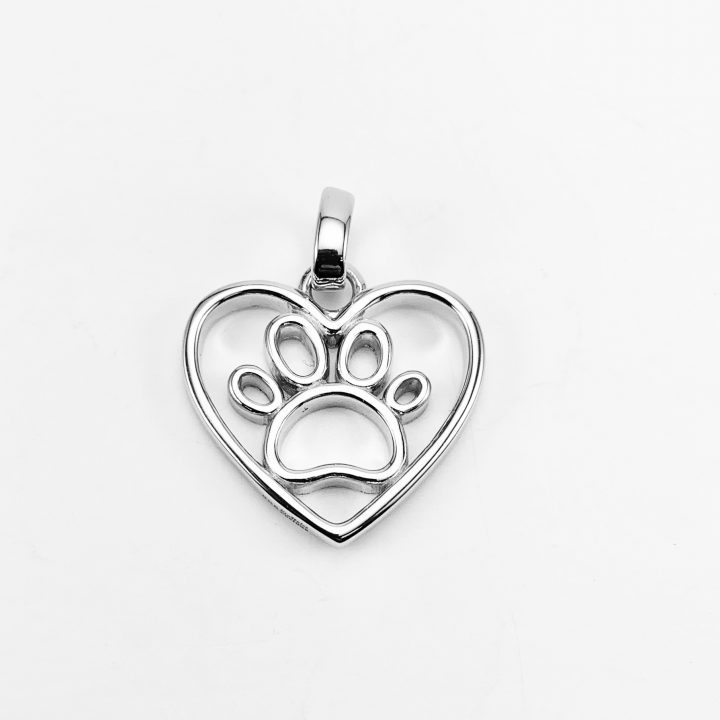 Open heart outlet dog paw necklace